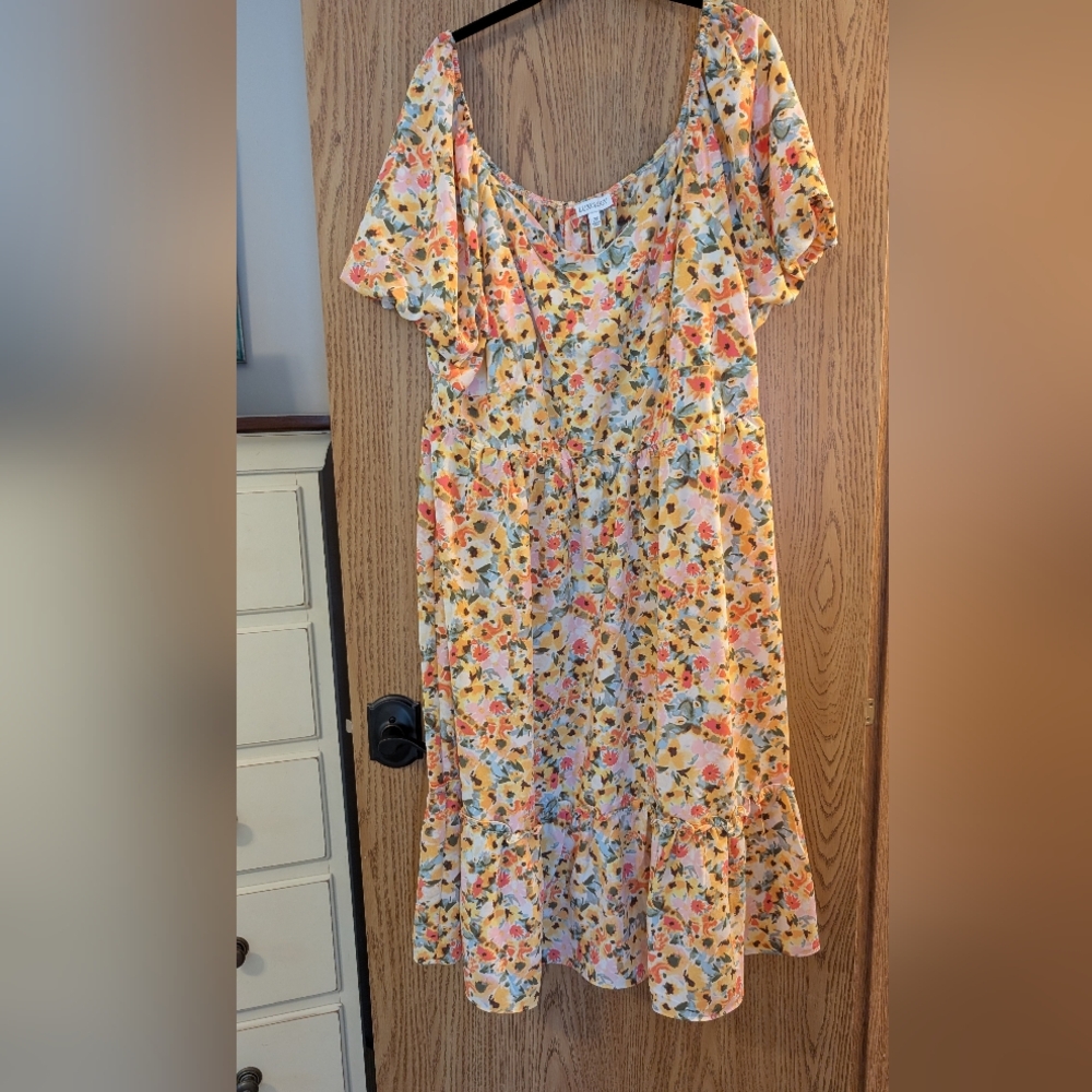 Luxology Floral Midi Dress. Size 2X